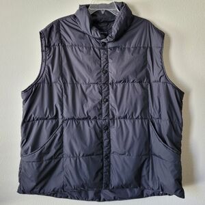 Landsend Down Puffy Vest Black Puffer XXL 2XL 50-52 Lands End